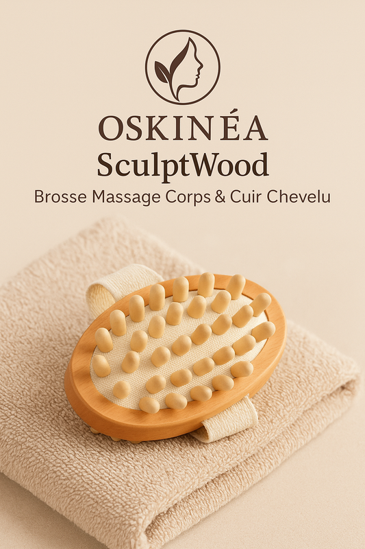 OSKINÉA SculptWood – Brosse Massage Corps & Cuir Chevelu