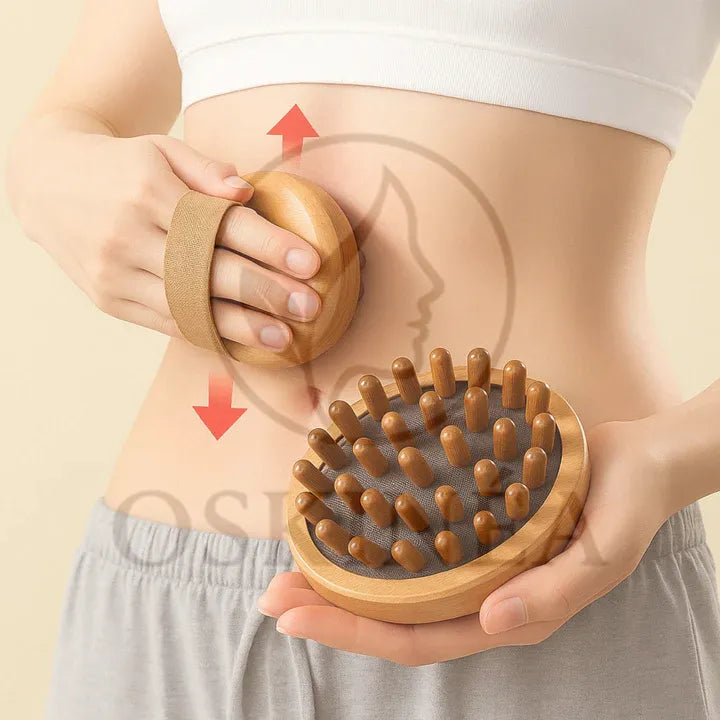 OSKINÉA SculptWood – Brosse Massage Corps & Cuir Chevelu